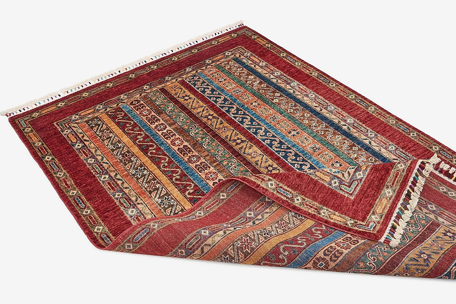 El Dokuma Şal Kırmızı Yün ÖÇİS1062