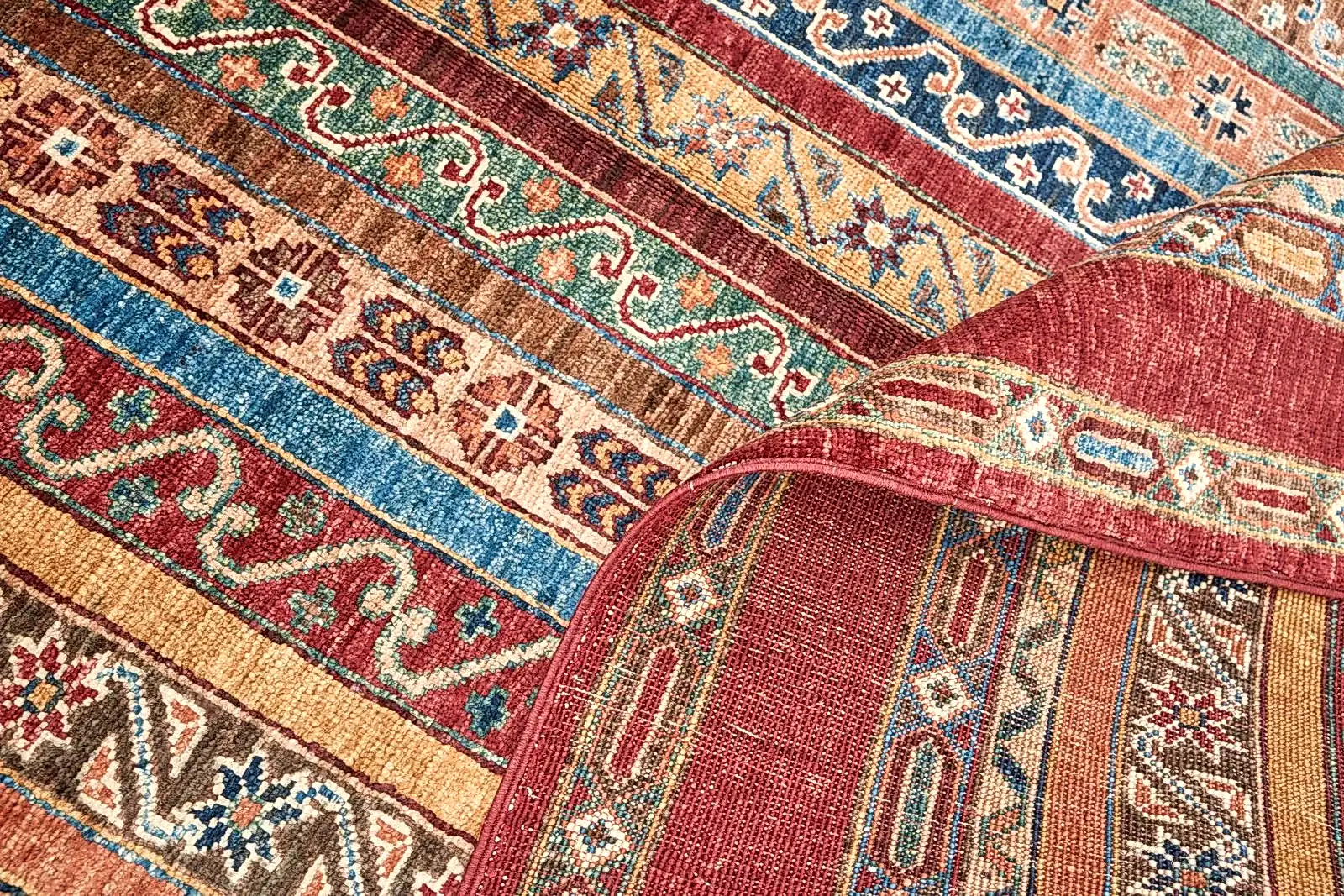 El Dokuma Şal Kırmızı Yün ÖÇİS1062