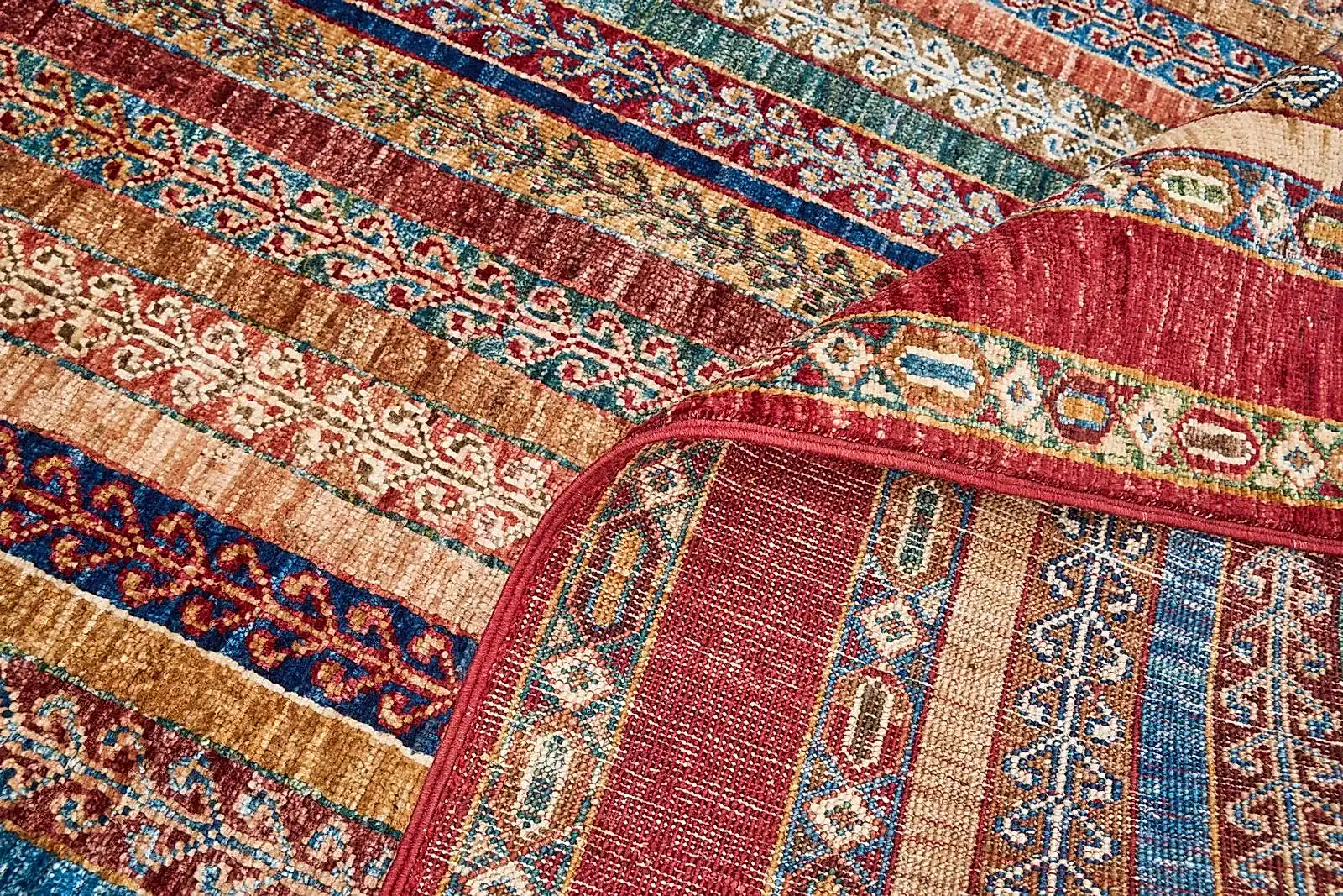 El Dokuma Şal Kırmızı Yün ÖÇİS1069 El Dokuma Şal Kırmızı Yün ÖÇİS1069