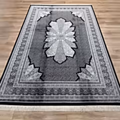Makine İpek Siyah-Gri Halı 1166D
