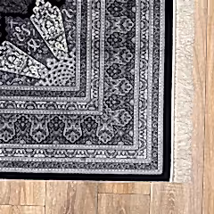 Makine İpek Siyah-Gri Halı 1166D