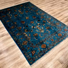 Öğretmenler Halı El Dokuma Mavi Sultani