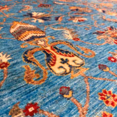 Öğretmenler Halı El Dokuma Mavi Sultani